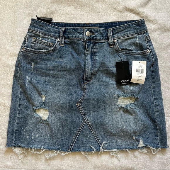 Joe's Jeans Dresses & Skirts - New Joe’s Jeans Karen High Rise Denim Distressed Mini Skirt Women Size 29
